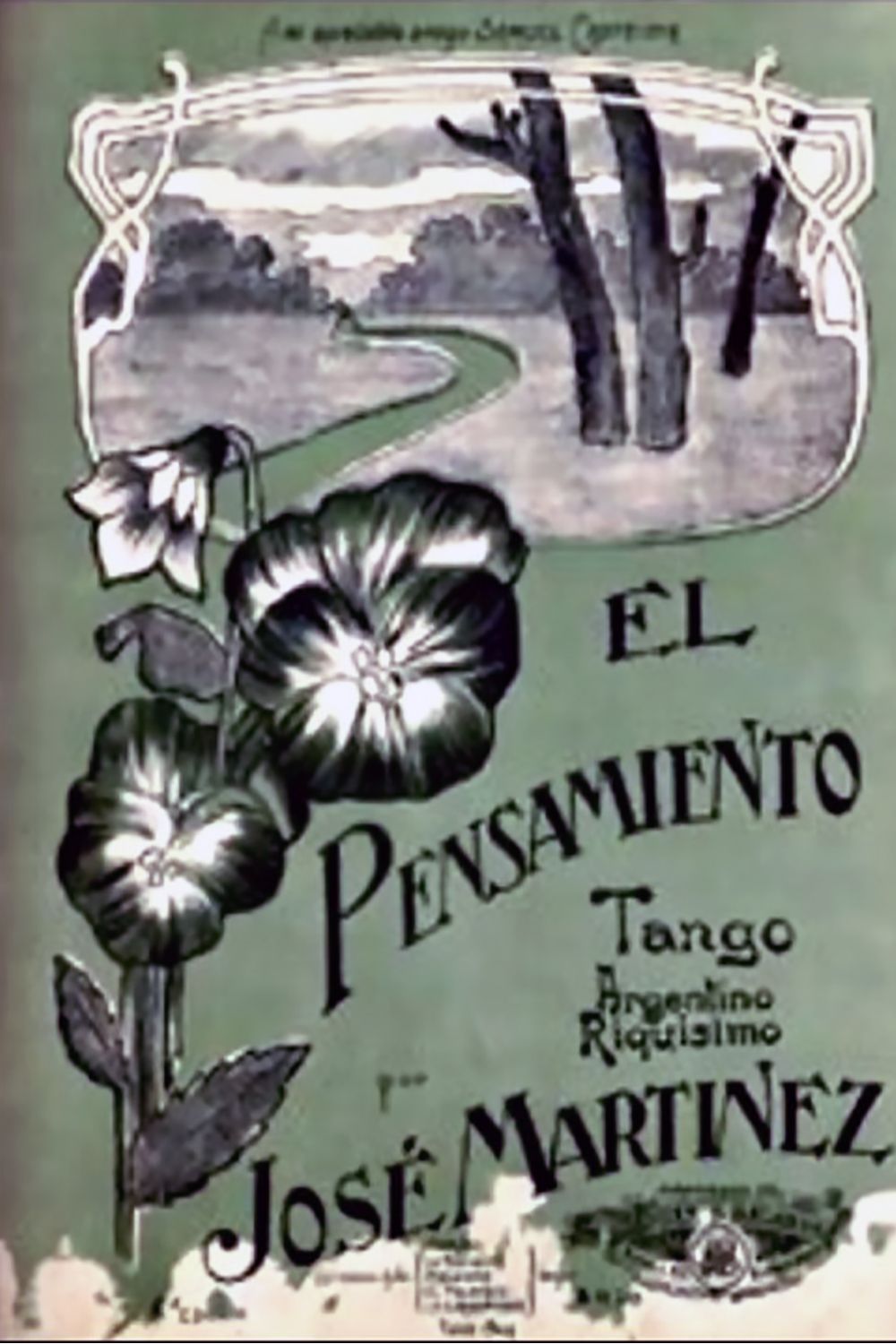 "El pensamiento", Argentine Tango music sheet cover.