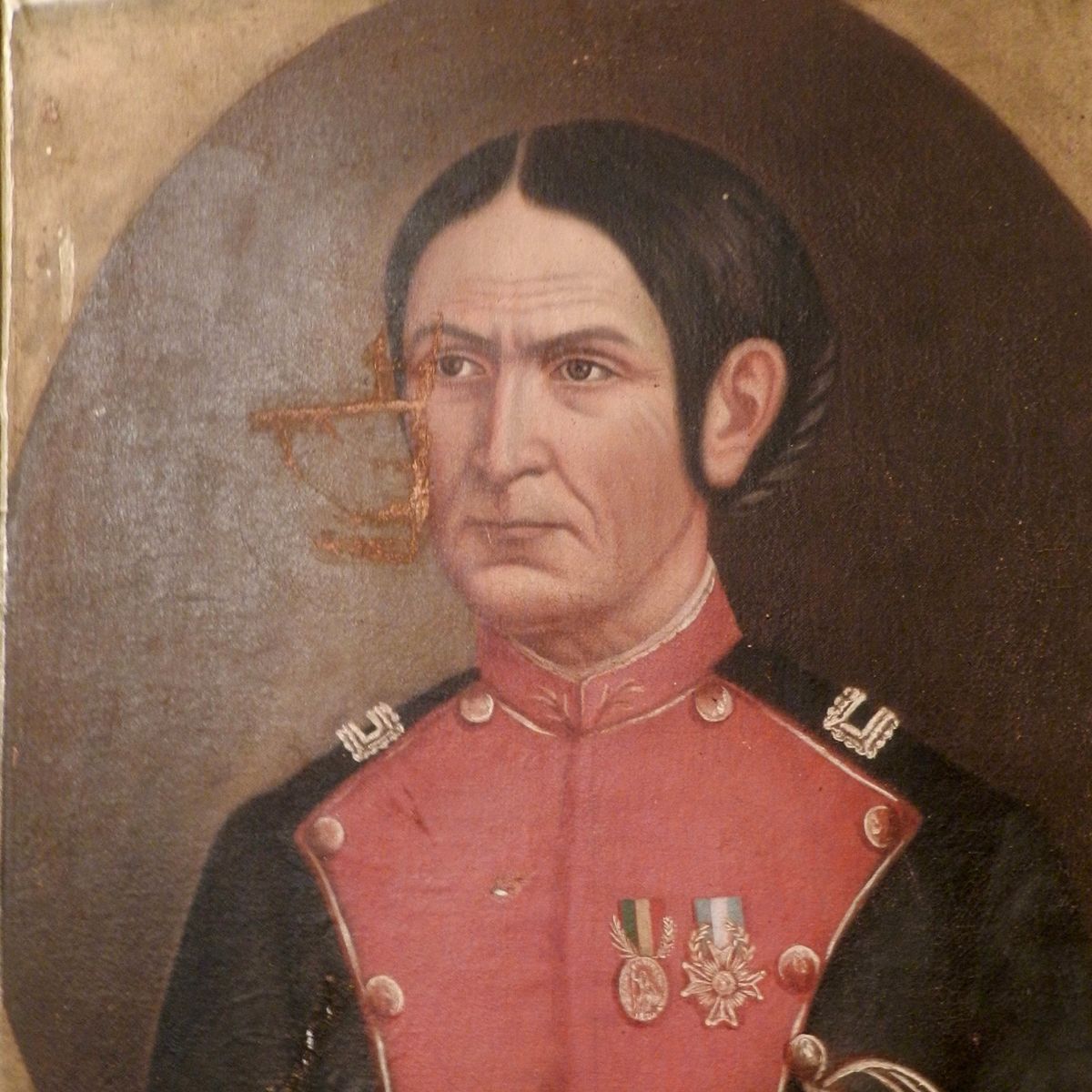 Juana Azurduy (1780-1862), also known as Juana Azurduy de Padilla, was a South American guerrilla leader who fought for independence from Spanish rule in the early 19th century. Portrait.