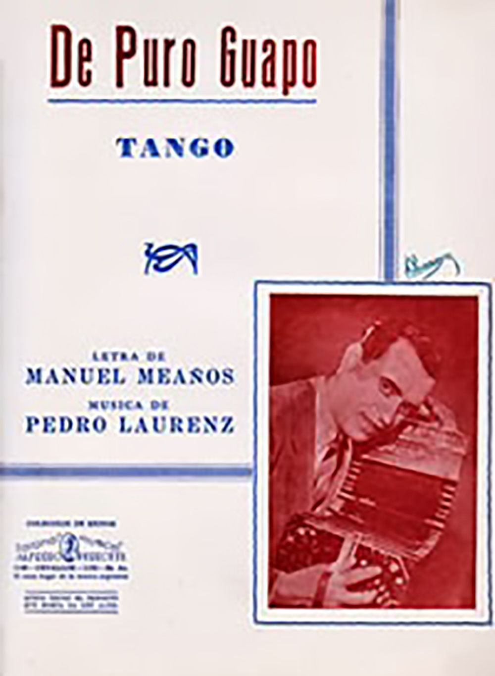 "De puro guapo", Argentine Tango music sheet cover.