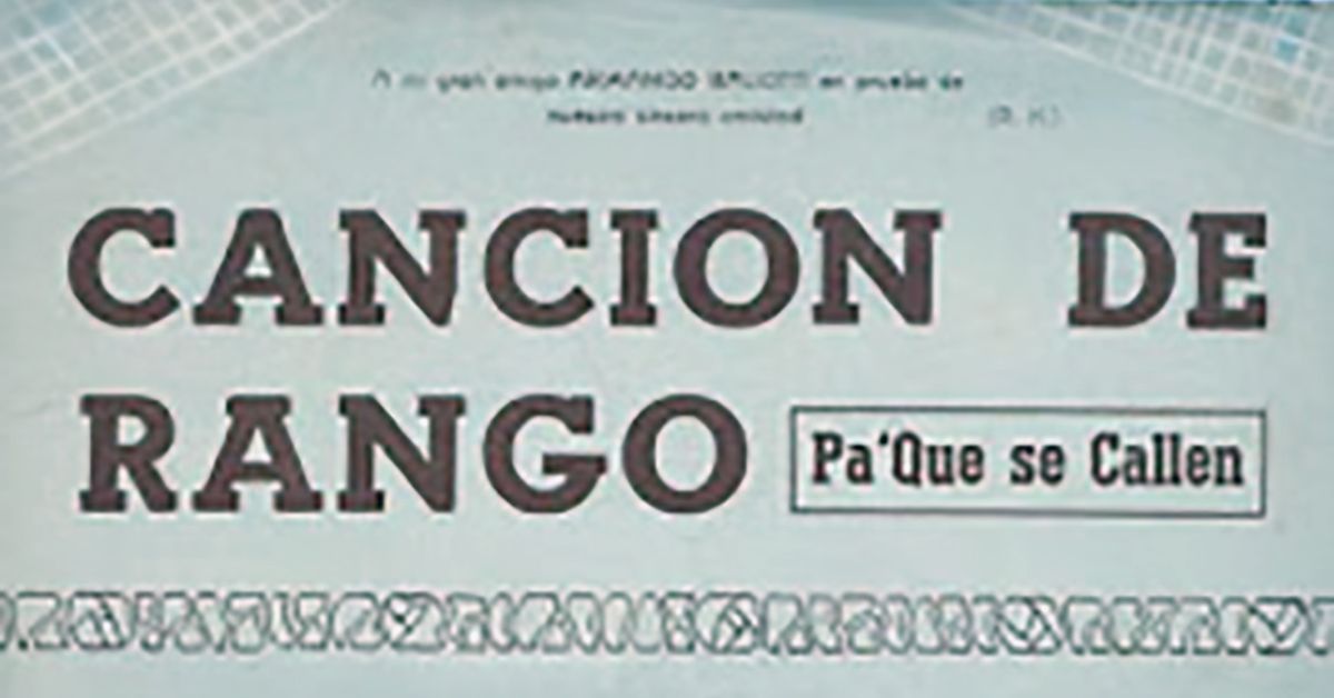 "Canción de rango (Pa' que se callen)", partitura musical del tango.