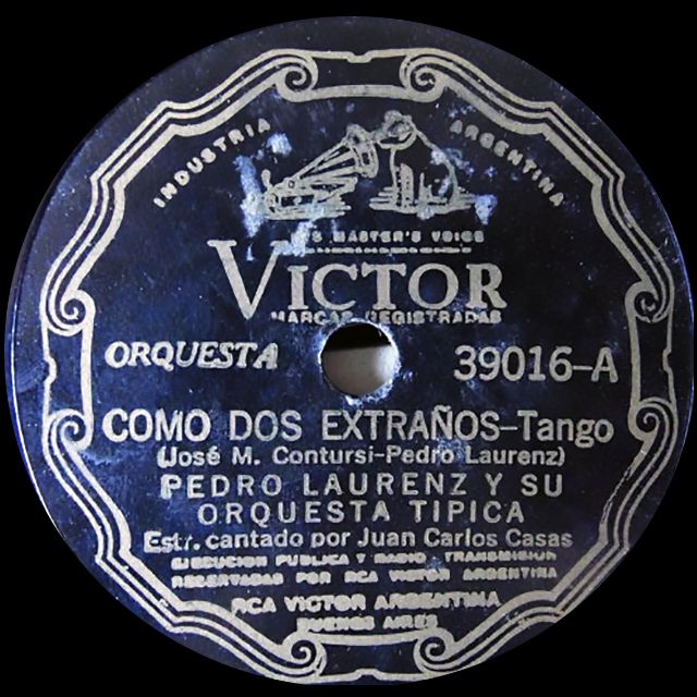 "Como dos extraños", disco vinilo del tango.