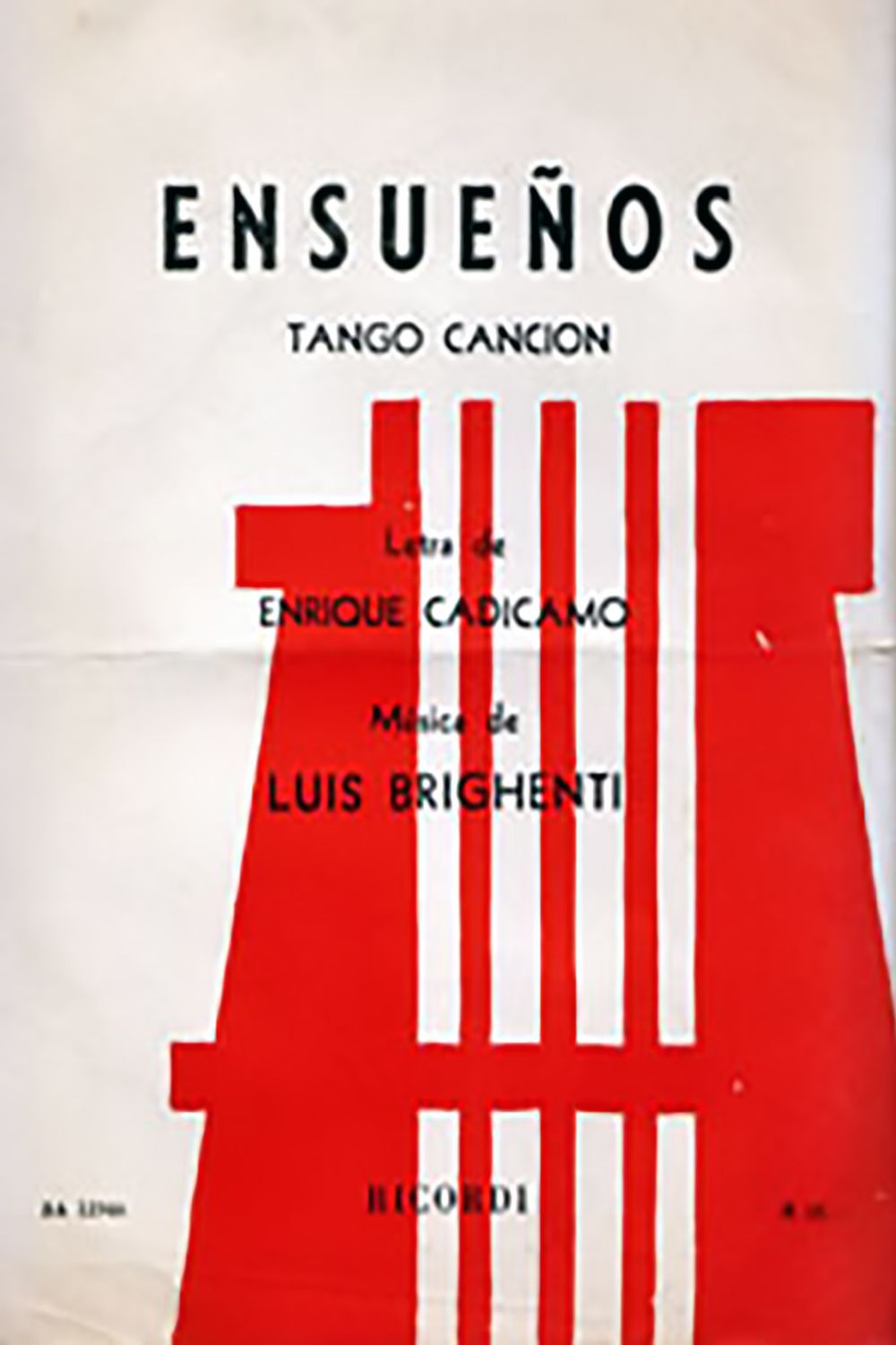 "Ensueños", tapa de la partitura musical del tango.