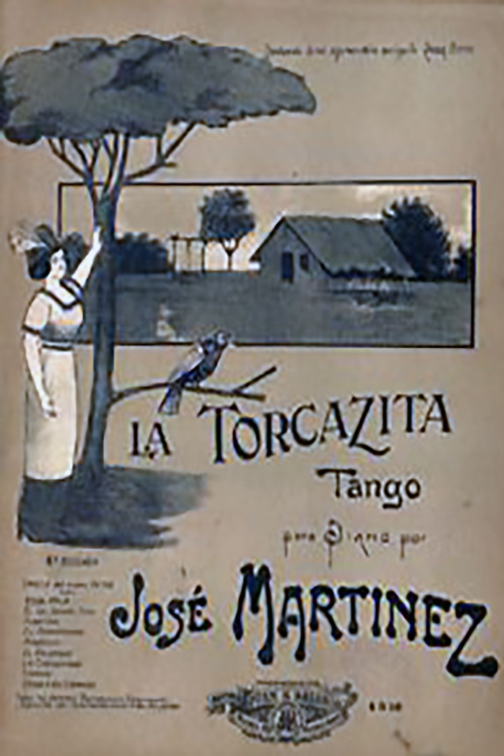 "La torcasita", tapa de la partitura musical del tango.