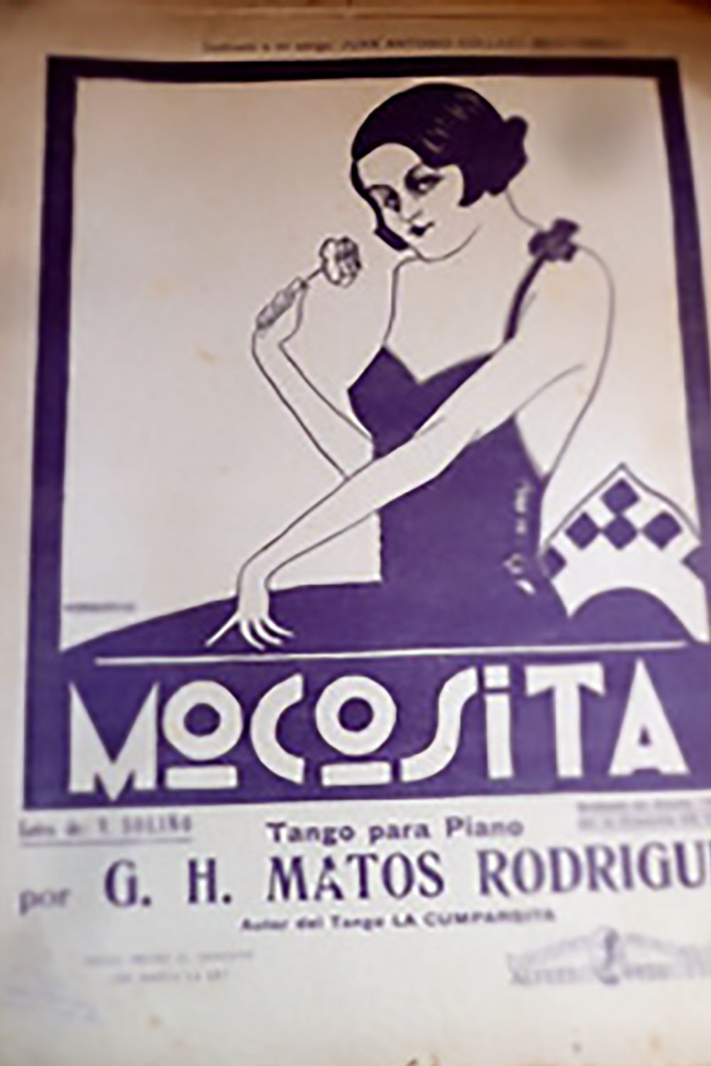 "Mocosita", partitura musical del Tango.