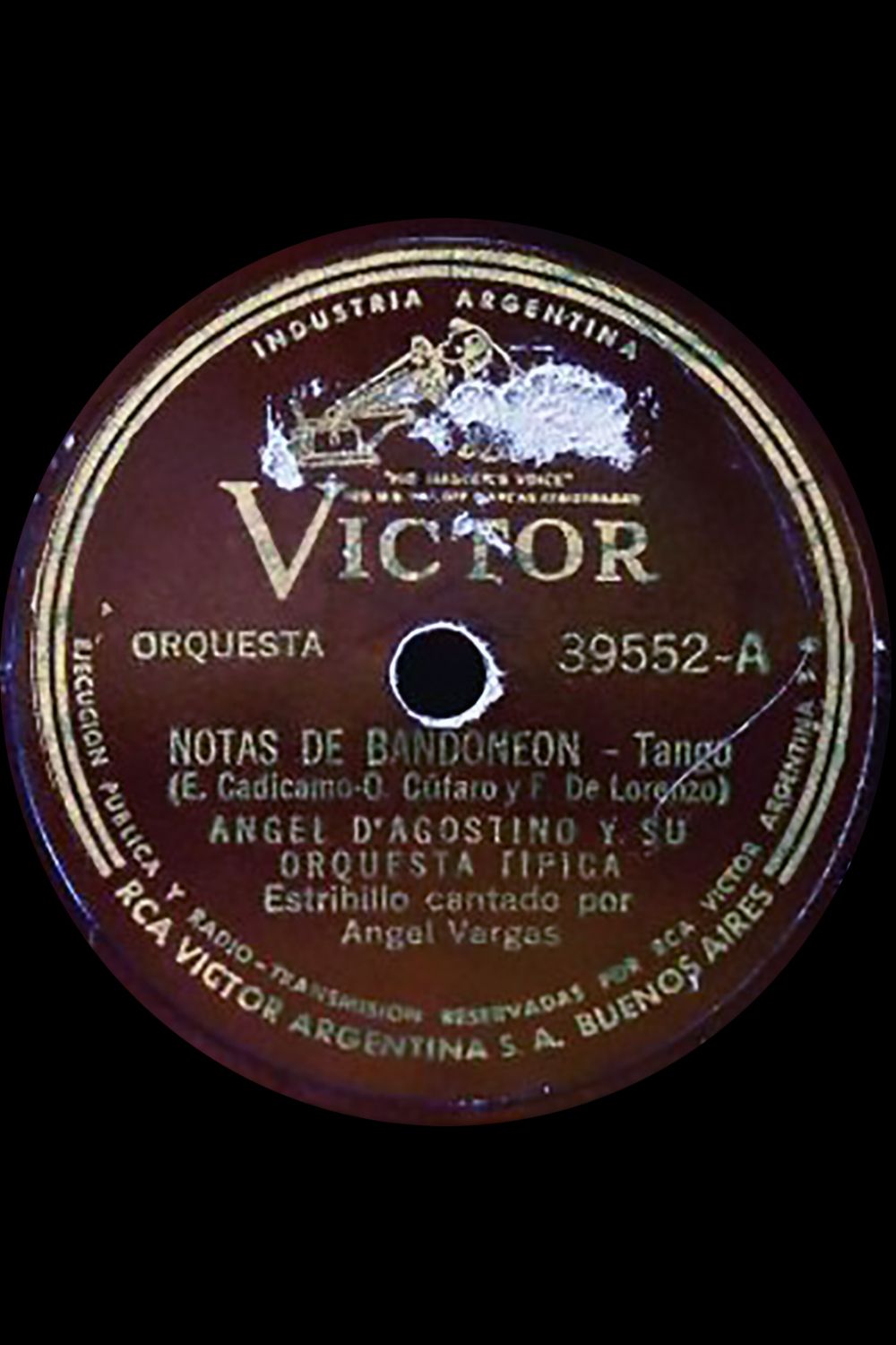 "Notas de bandoneón", disco vinilo del tango.