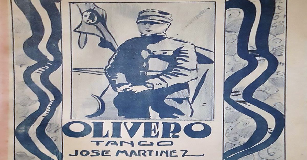 "Olivero", tapa de la partitura musical del tango.
