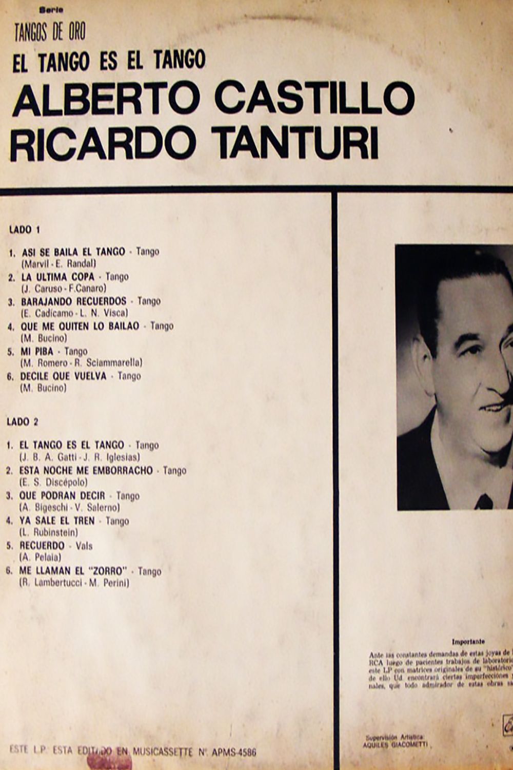 "Qué podrán decir" por Ricardo Tanturi y su Orquesta Típica, canta Alberto Castillo; 1943.