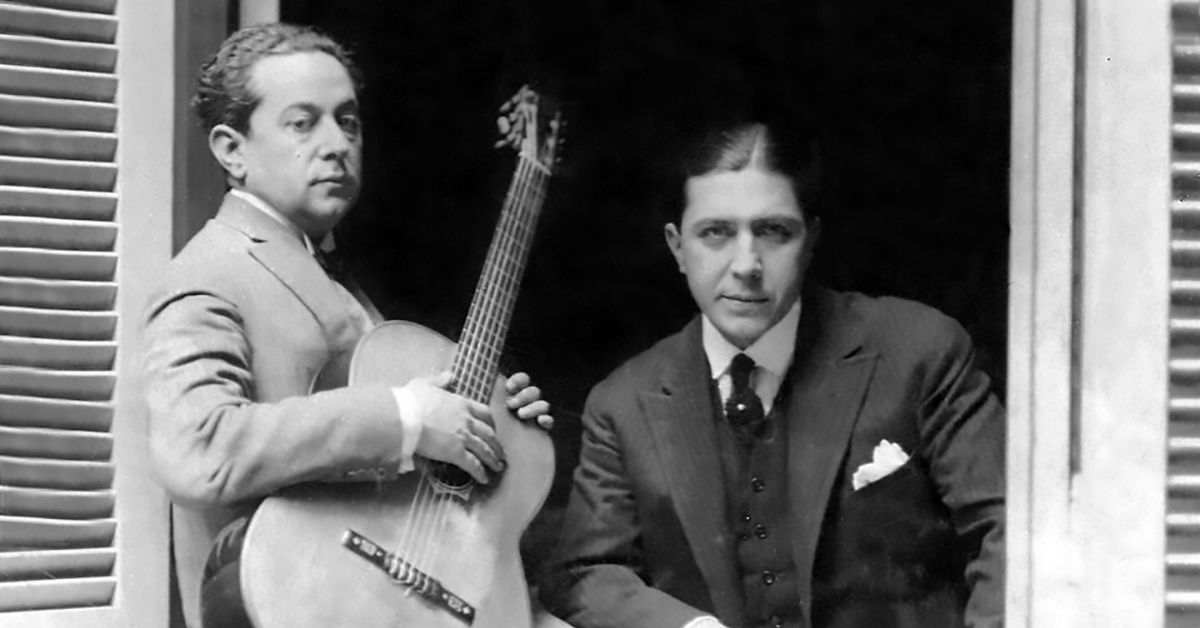 José Razzano, músico y compositor de nuestro Tango, junto a Gardel en 1926.