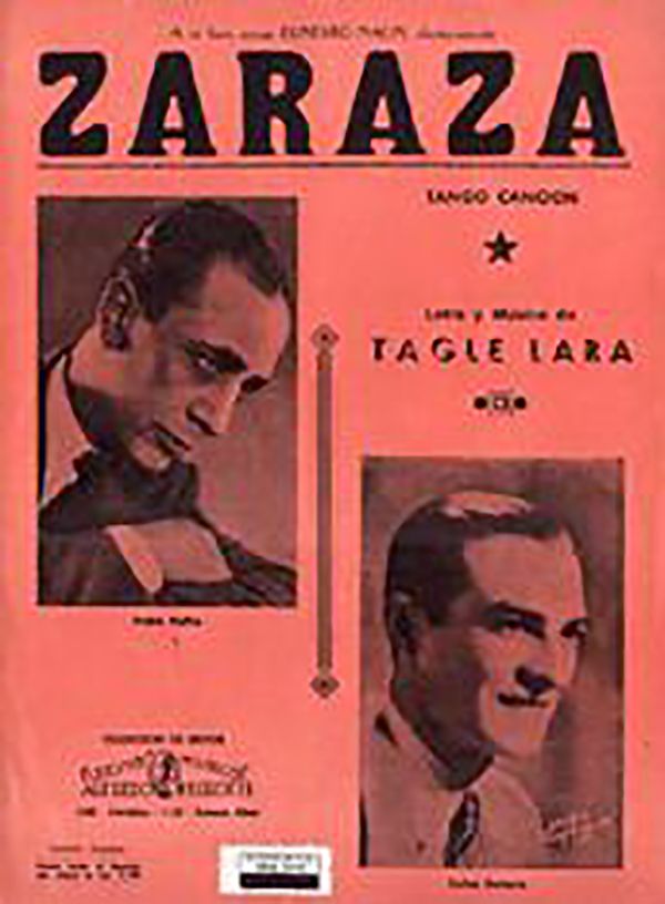 "Zaraza", tapa de la partitura musical del Tango.