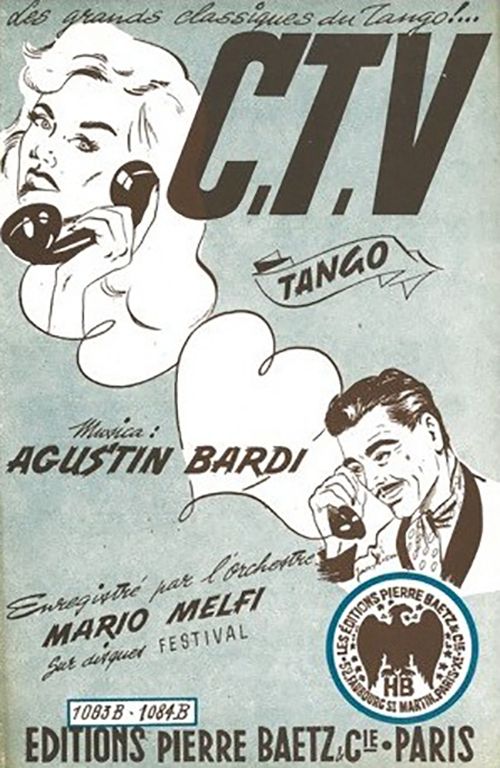 "C.T.V." tapa de la partitura. Agustín Bardi.