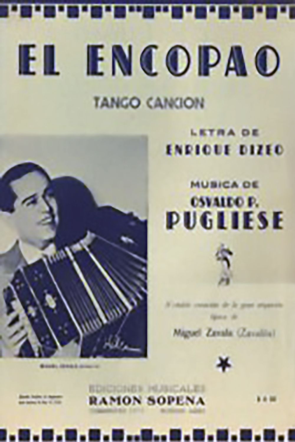 "El encopao", tapa de la partitura musical del Tango Argentino