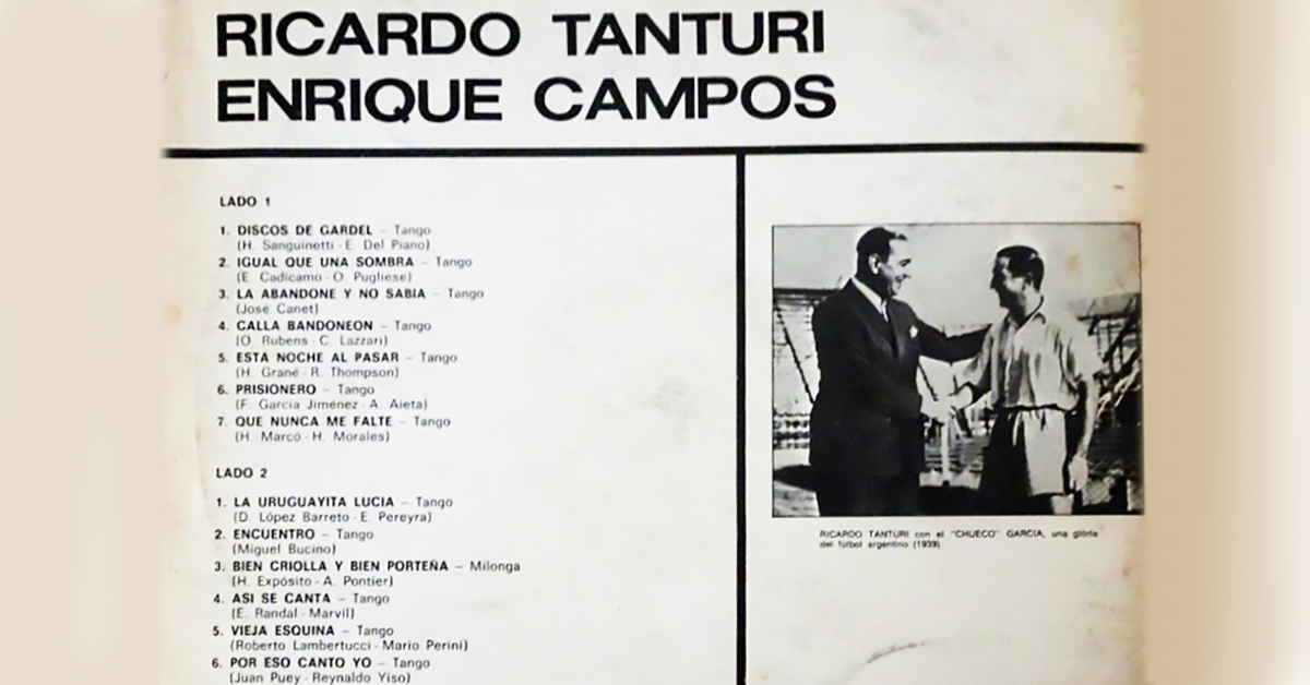 "Por eso canto yo" por Ricardo Tanturi y su Orquesta Típica, canta Enrique Campos; 1943.