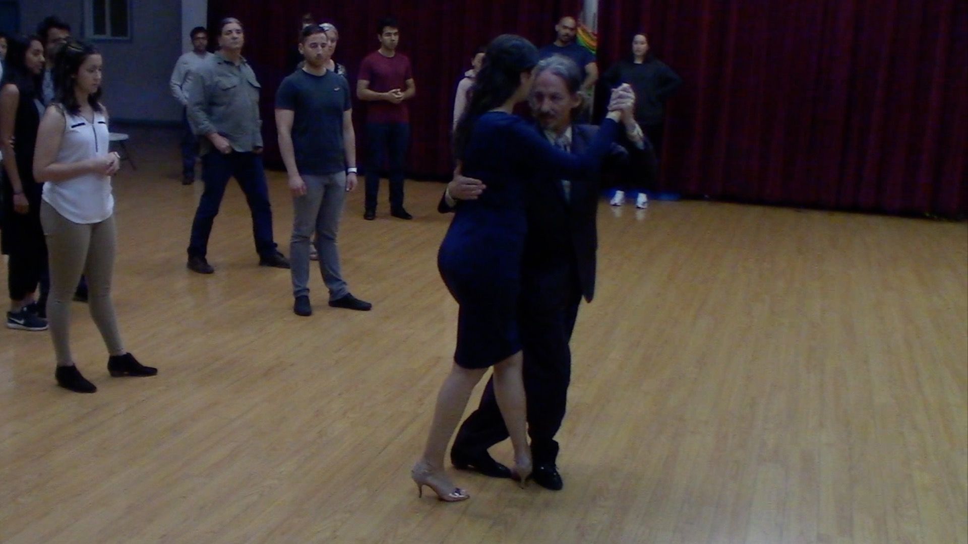 Argentine Tango dancing with Mimi at an introductory class for new students