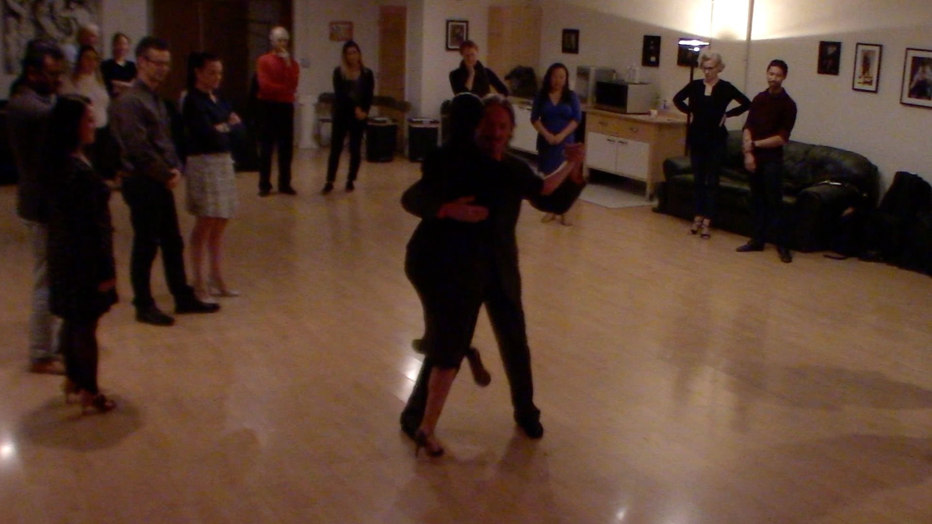 Argentine Tango dancing with Miranda at our beginner's class in San Francisco, October 2019-2