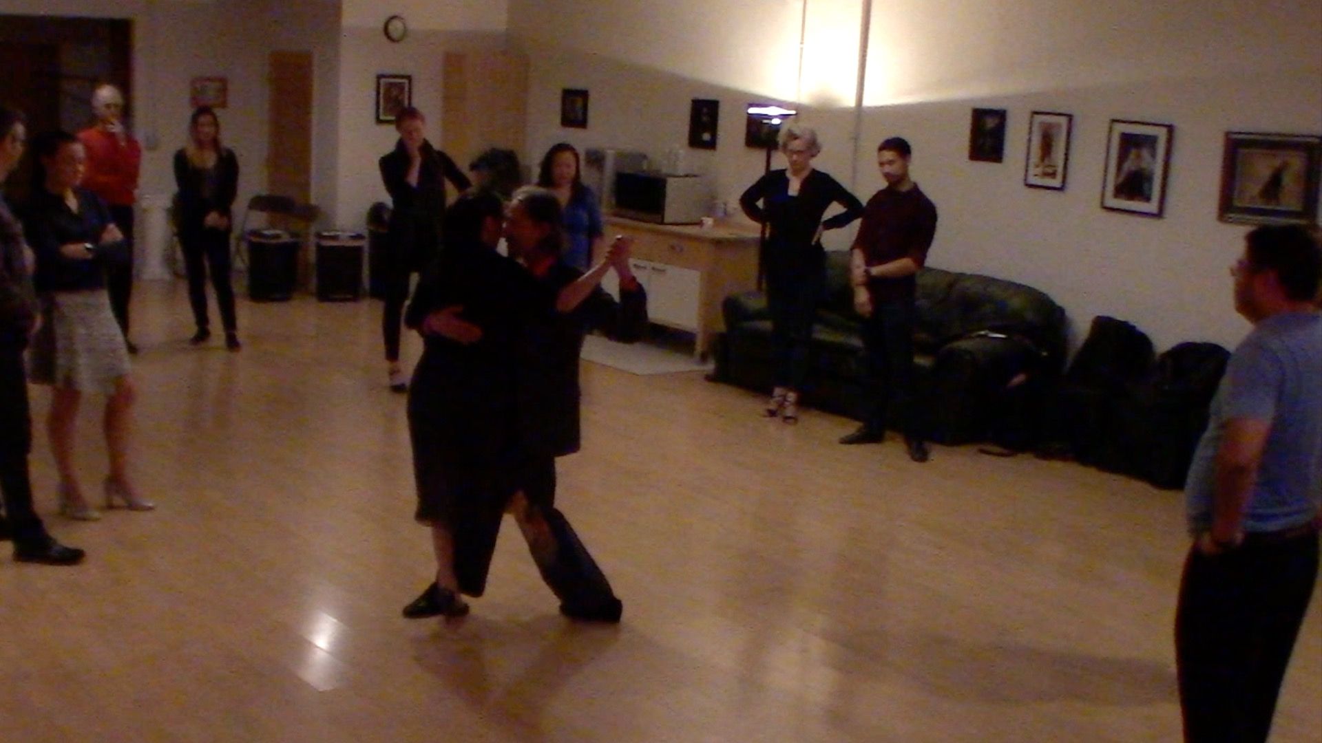 Argentine Tango dancing with Miranda at our beginner's class in San Francisco, October 2019