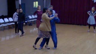 Argentine Tango intermediate class with Mimi- parallel system sacada with crossed system exit
