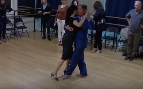 Argentine Tango intermediate class with Miranda_ walking backwards