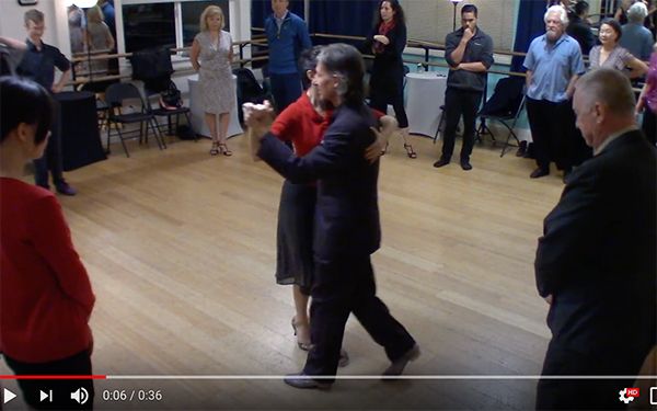 Argentine Tango intermediate class with Miranda_ walking outside partner in circles combined