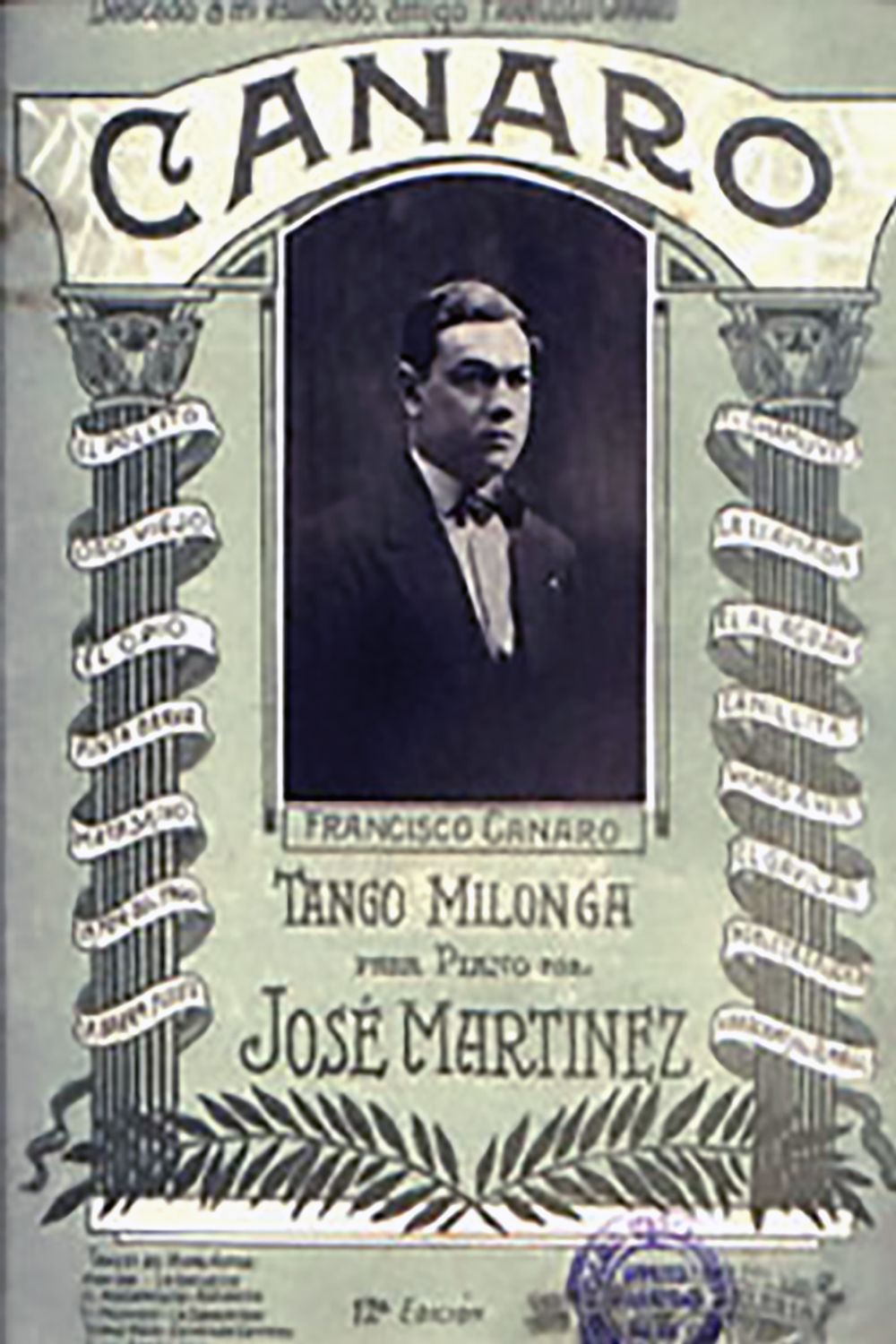 "Canaro", Argentine Tango music sheet cover.