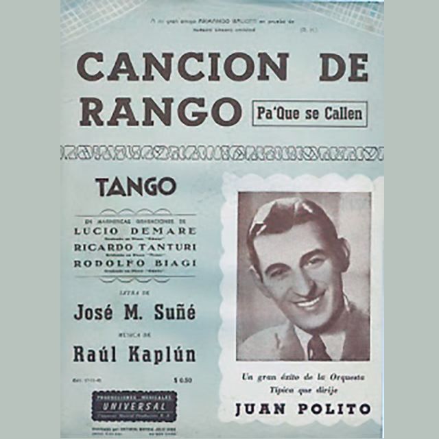 "Canción de rango (Pa' que se callen)", Argentine Tango music sheet.