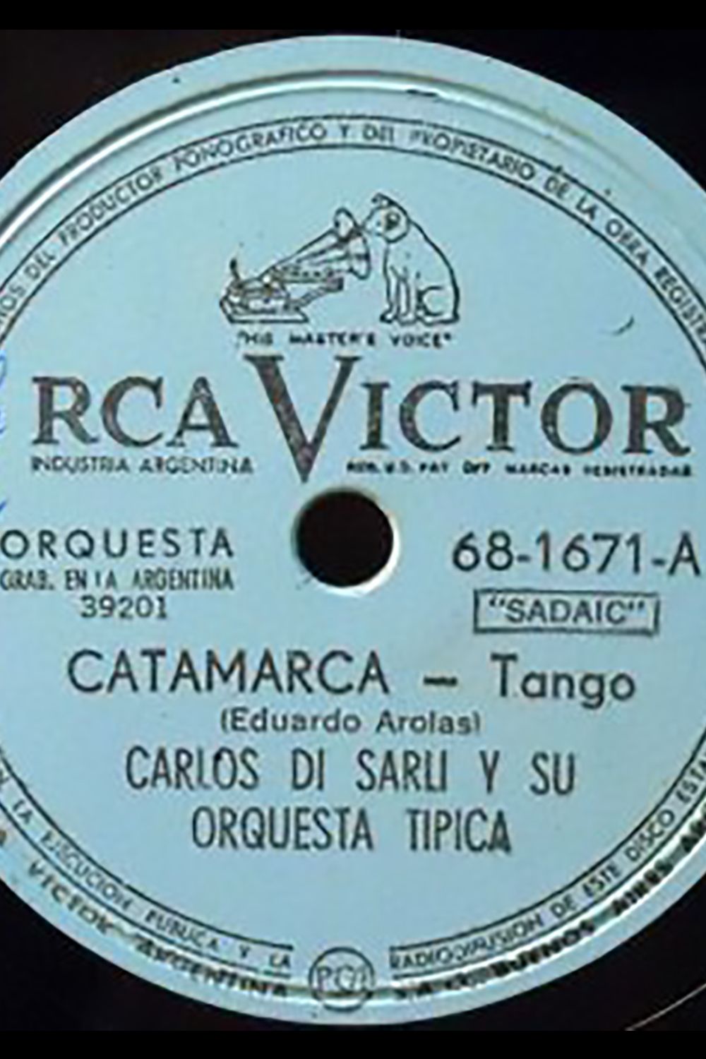 "Catamarca", vinyl disc Argentine Tango music.