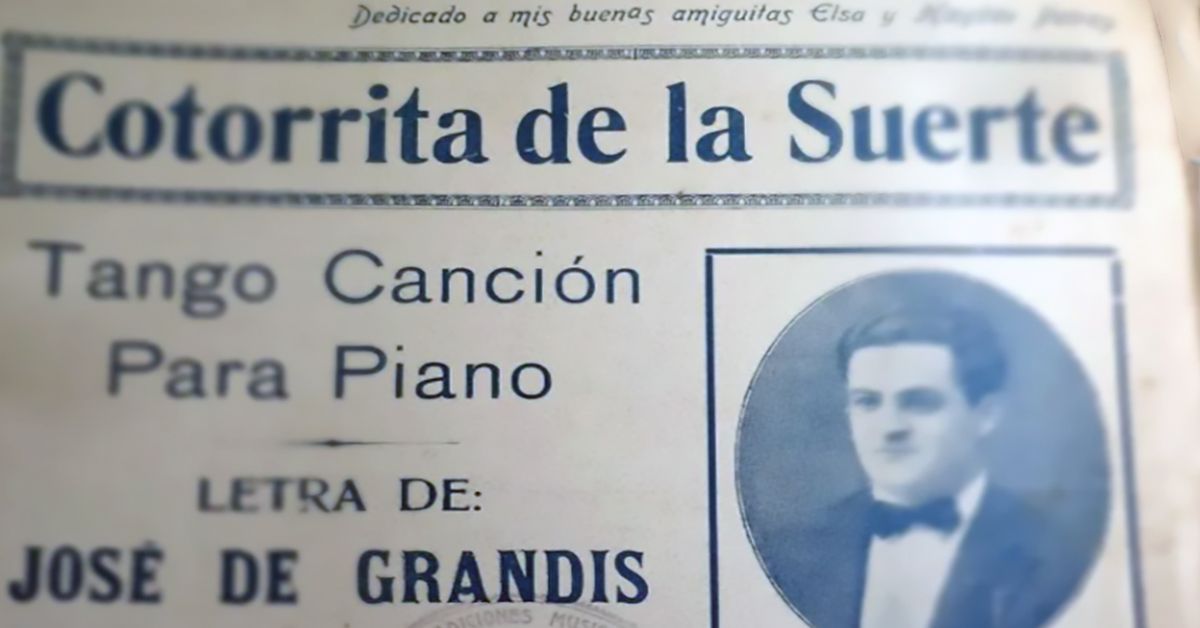 "Cotorrita de la suerte", Argentine Tango music sheet cover.