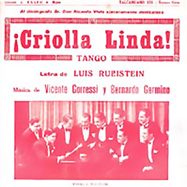 "Criolla linda" Argentine Tango music sheet cover.