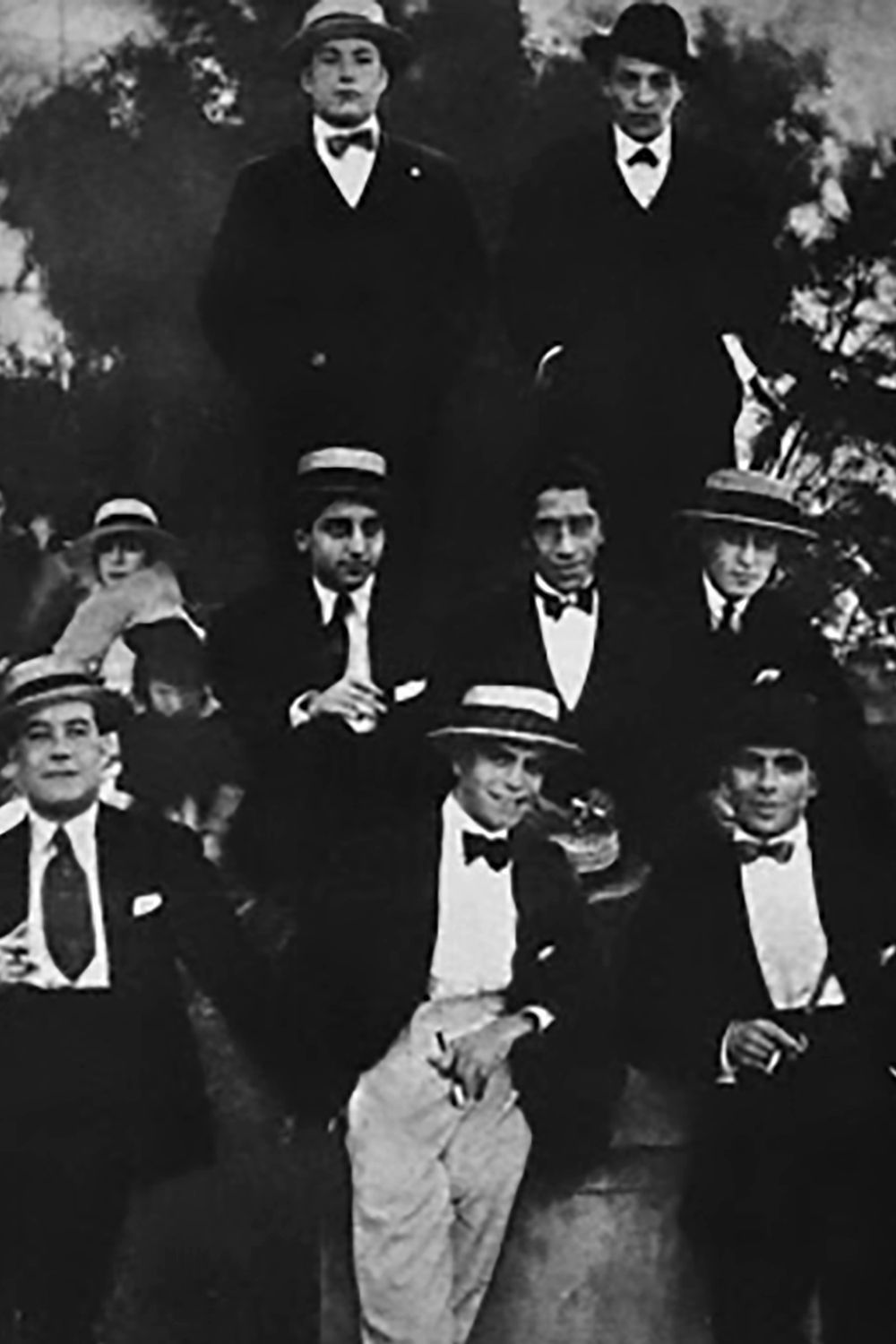 Eduardo Arolas, Argentine Tango musician, leader and composer, and his orchestra in 1919.