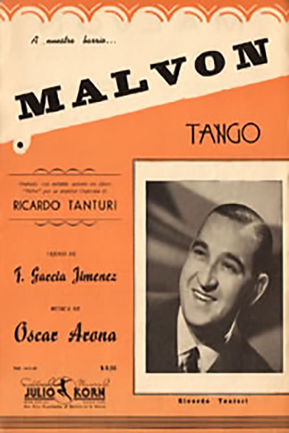"Malvón", Argentine Tango music sheet cover.