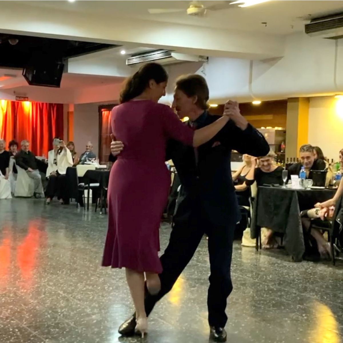 Argentine Tango dancing by Marcelo Solis & Mimi at milonga Gente Amiga Buenos Aires