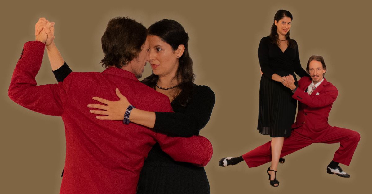 Marcelo Solis and Mimi dancing Argentine Tango at a class.