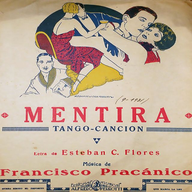 "Mentira", Argentine Tango from Francisco Pracánico. Music sheet cover.