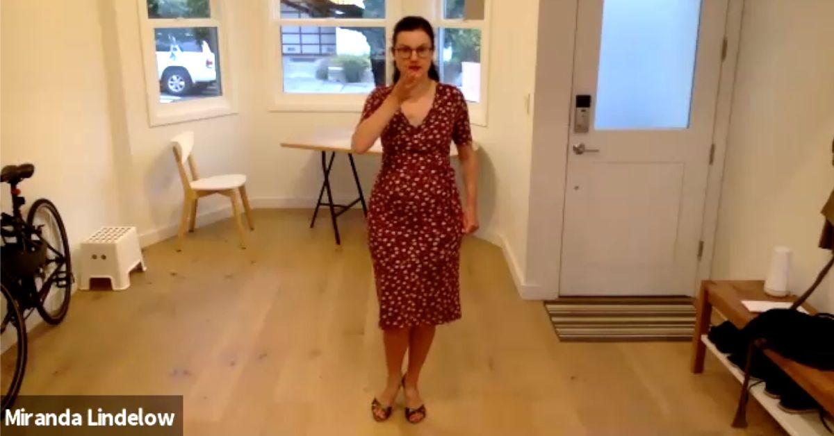 Miranda Lindelow teaching a virtual Argentine Tango class
