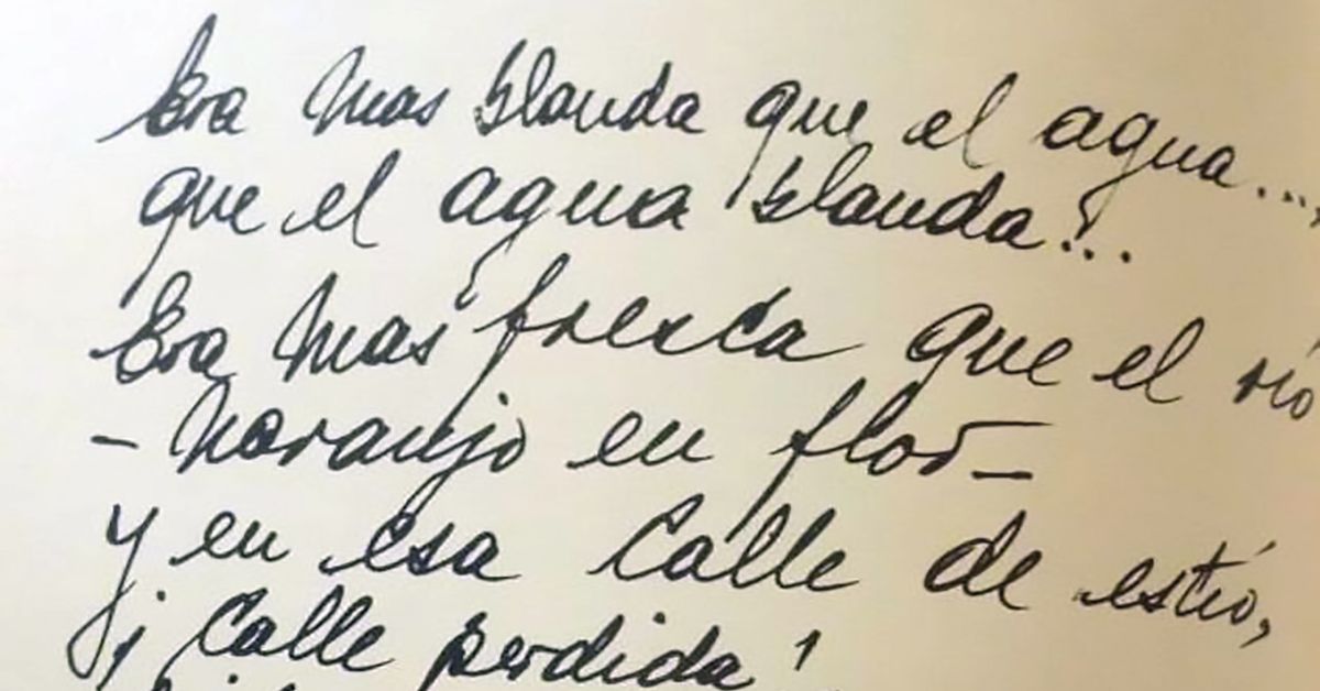 "Naranjo en flor", Argentine Tango lyrics' manuscript.