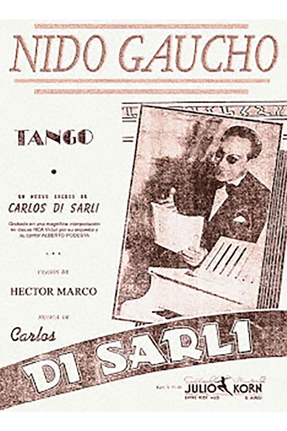 'Nido gaucho', Argentine Tango music sheet cover.