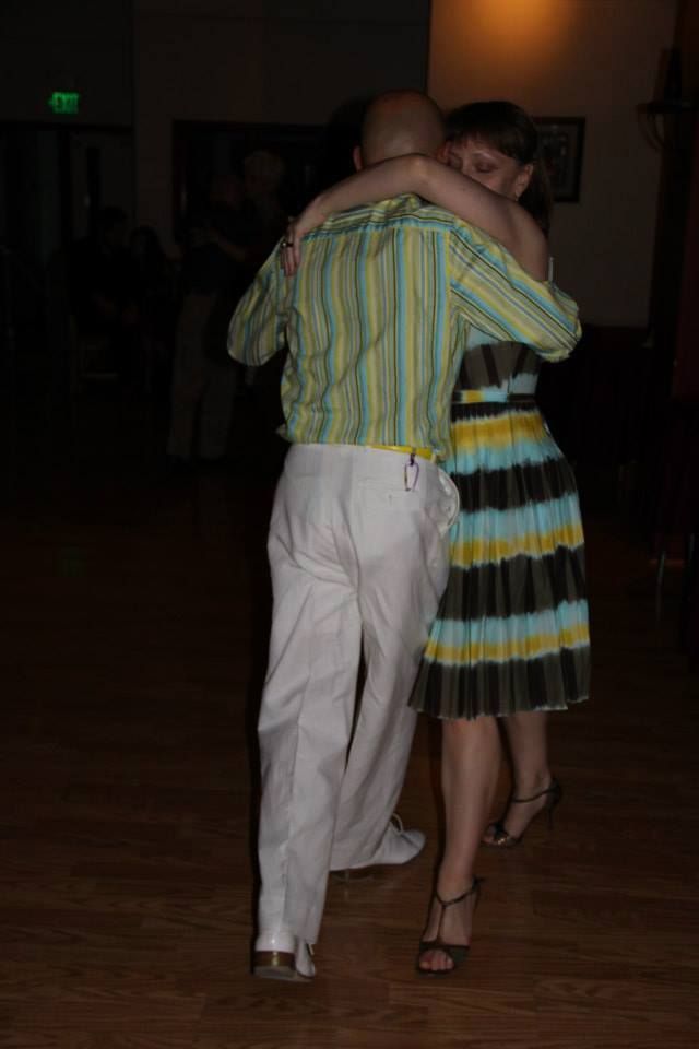 Dancing at milongas.