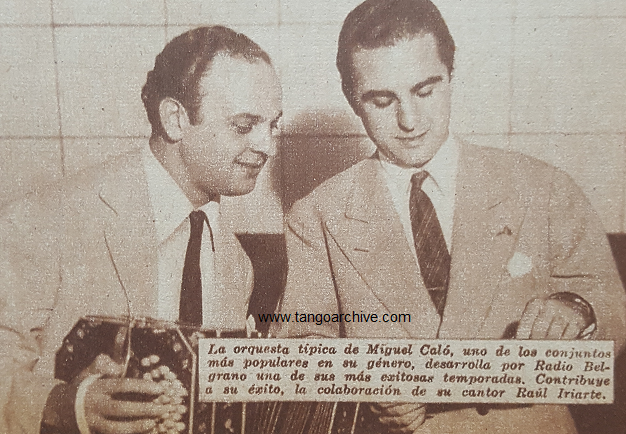 Raul Iriarte with Miguel Caló. Argentine music at Escuela de Tango de Buenos Aires.