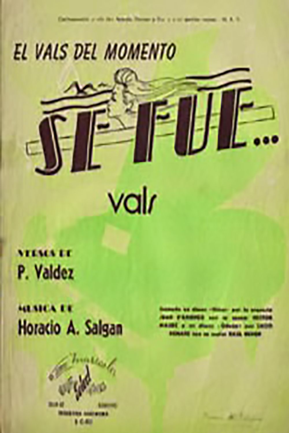 "Se fue", Argentine Tango vals music sheet cover.