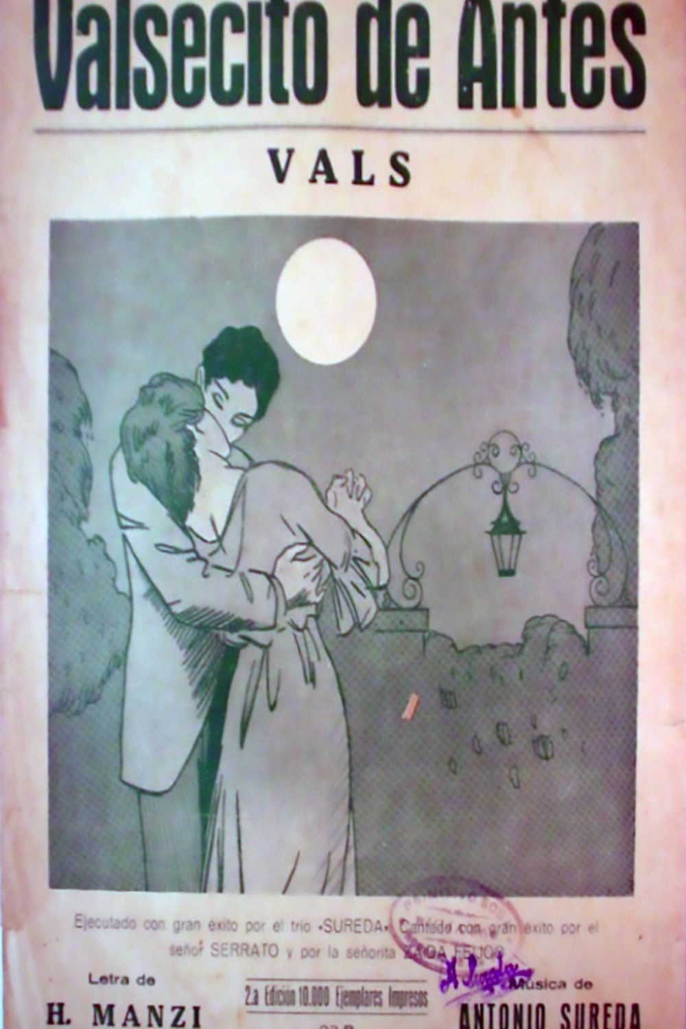 'Valsecito de antes', Argentine Tango music sheet cover.