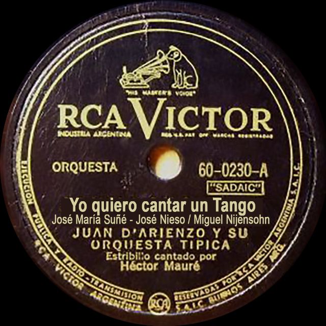 "Yo quiero cantar un Tango", Argentine Tango music vinyl disc.