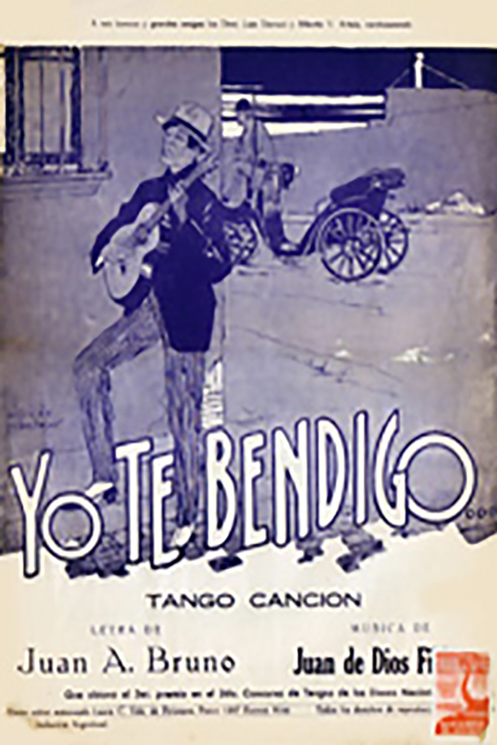 "Yo te bendigo", Argentine Tango music sheet cover.