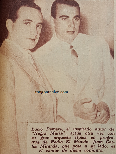Juan Carlos Miranda & Lucio Demare.Argentine music at escuela de Tango de Buenos Aires.