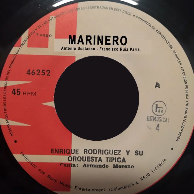 "Marinero", Argentine Tango music vinyl disc.
