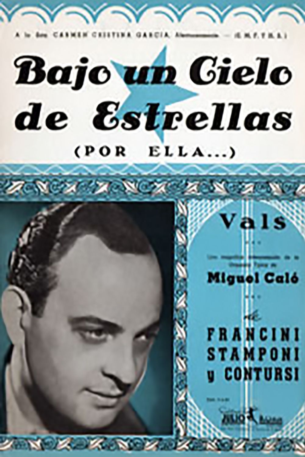 "Bajo un cielo de estrellas", Argentine Tango music sheet cover.